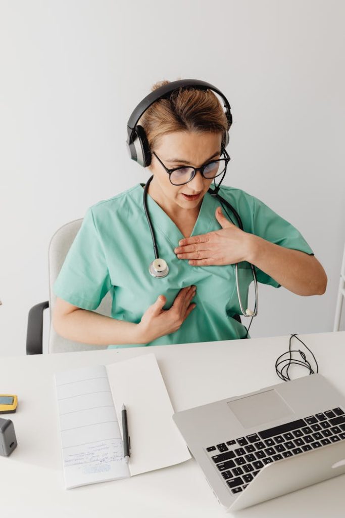 A Female Doctor Having a Video Call